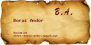 Borai Andor névjegykártya