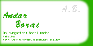 andor borai business card